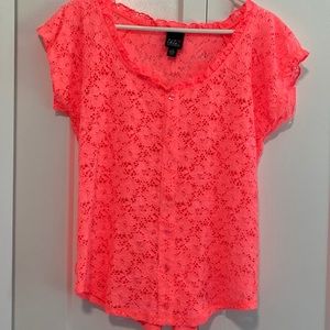Eye Candy Coral Lace Blouse